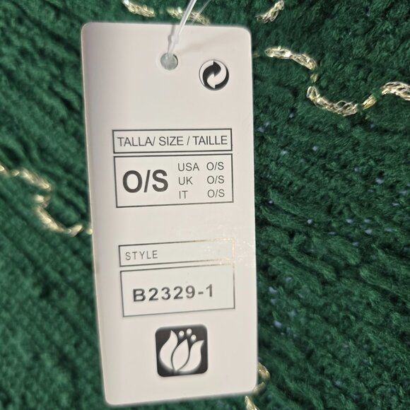 NWT Anna Morgan Women's Retro Classic Green Poncho Sweater One Size NEW (PP-14) - Picture 4 of 5